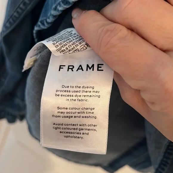 NWOT Frame “Springfield” ruffle denim shirt - Picture 10 of 12